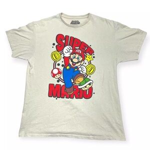 Super Mario Nintendo TShirt Mushroom 2022 L Video Game Character Gamecube M Gray
